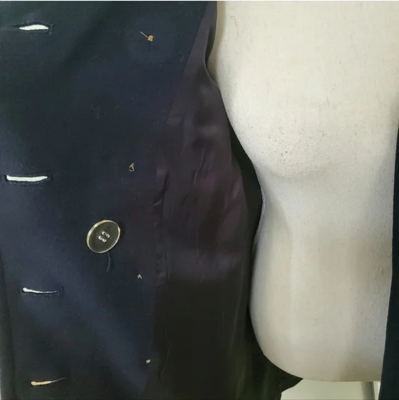 Saks Fifth Avenue Double Breasted Wool Pea Coat - Picture 9 of 11